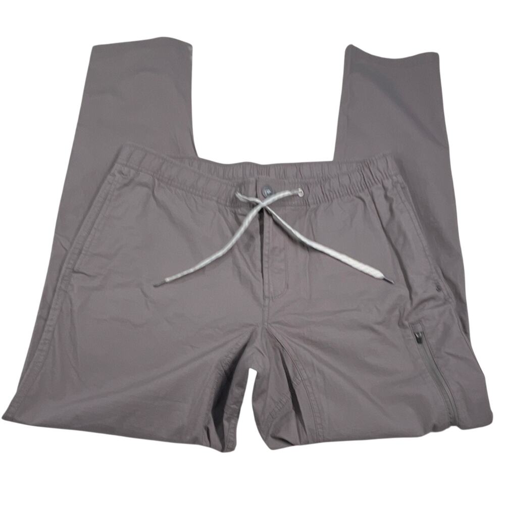 Vuori Men's Cotton Tech Climber Pants Zip Pockets Hiking Elastic Waist XL 34x31